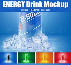 易拉罐/饮料瓶品牌展示模型：Energy Drink Can Mockup Vol 1